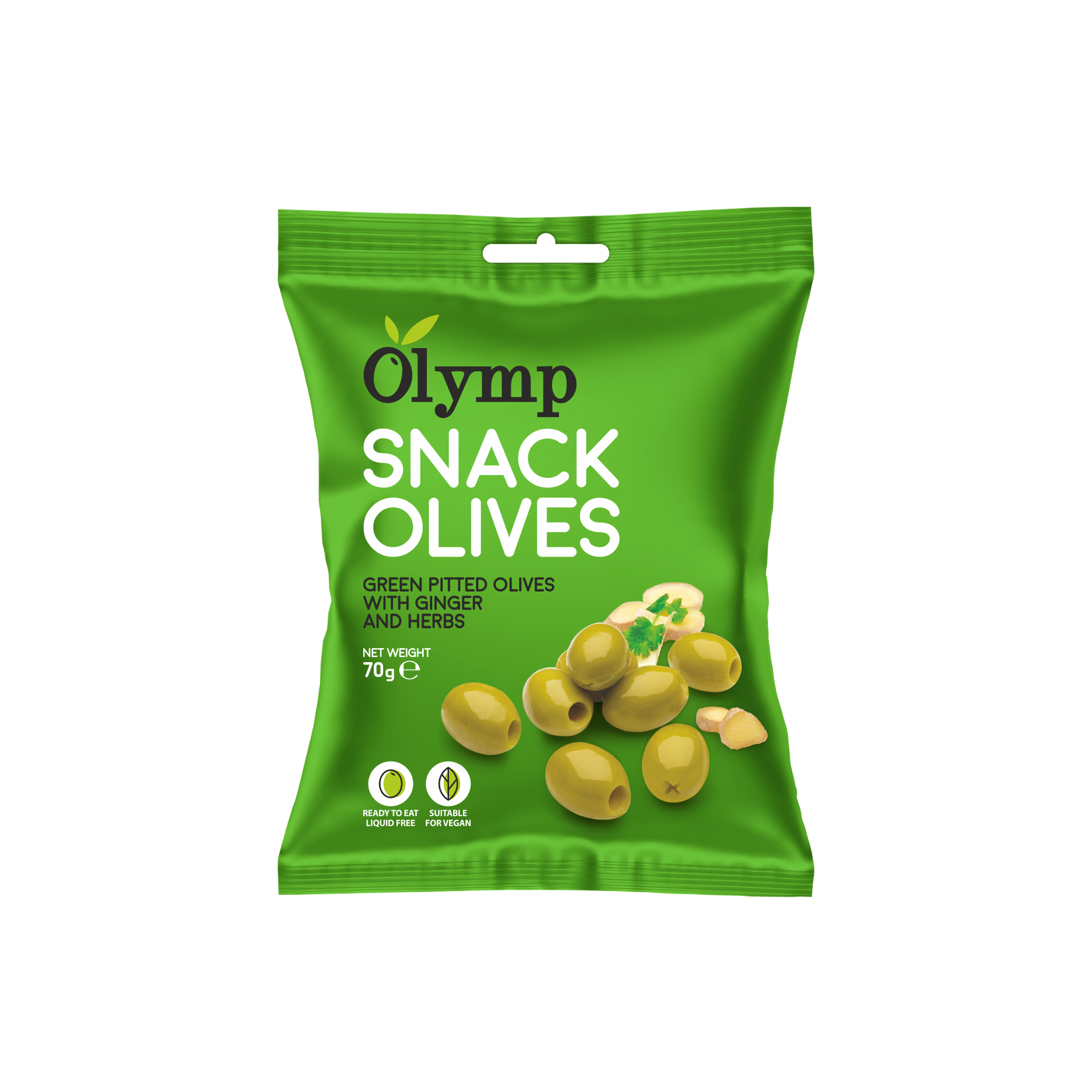 Olymp Snack zelené olivy s zázvorem